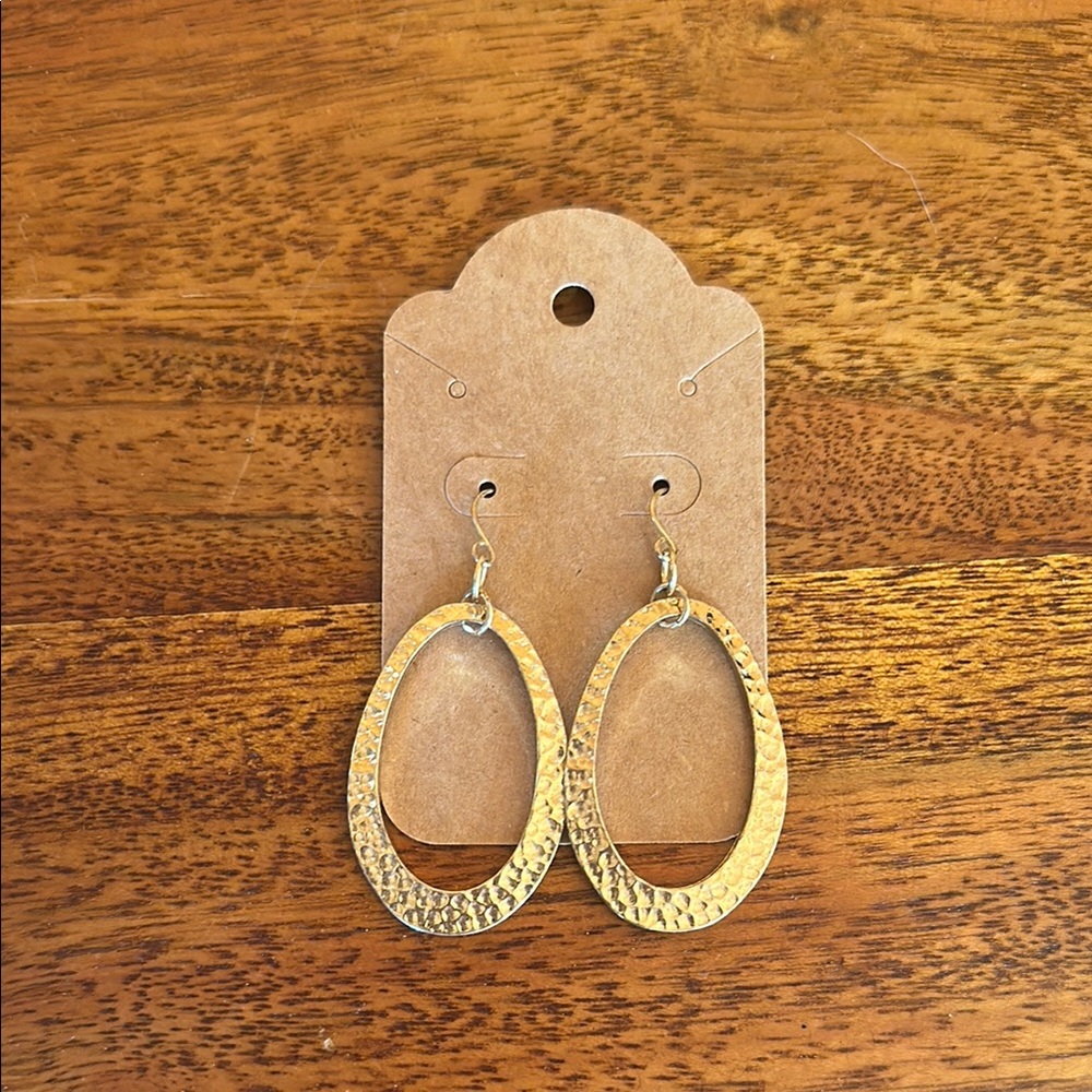 Elegant Gold Oval Earrings